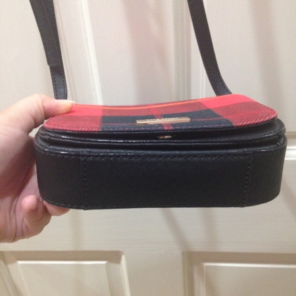 NWT Kate Spade Red Black Plaid Crossbody Purse Bag - Picture 7 of 11